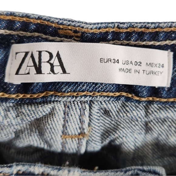 Zara High Waist Baggy Fit Jeans Size 2 - Picture 7 of 8